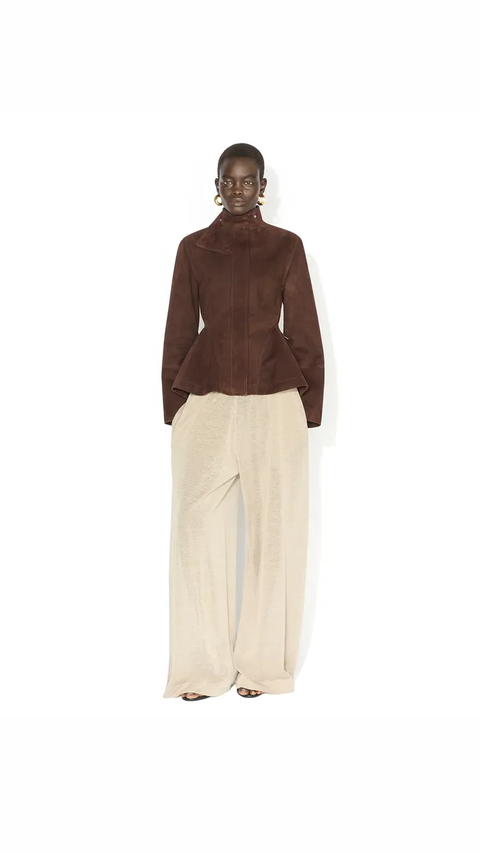 Alaïa Suede Goatskin Peplum Jacket | Thumbnail 2