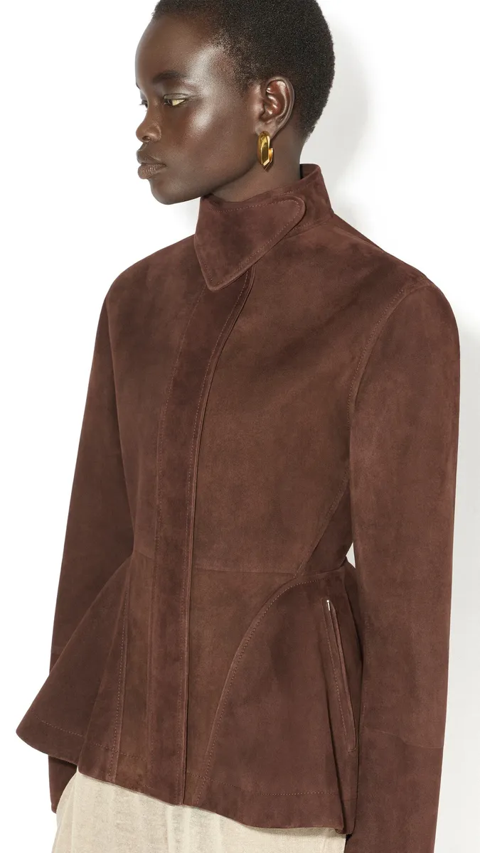 Alaïa Suede Goatskin Peplum Jacket | Thumbnail 4