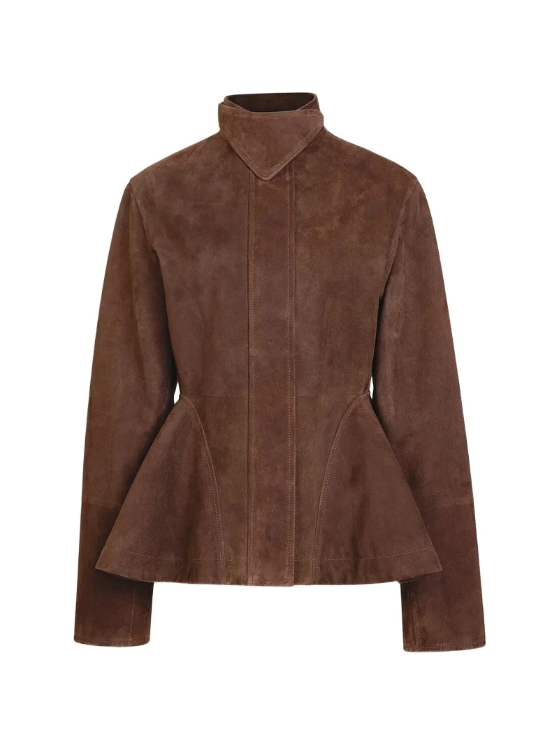 Alaïa Suede Goatskin Peplum Jacket