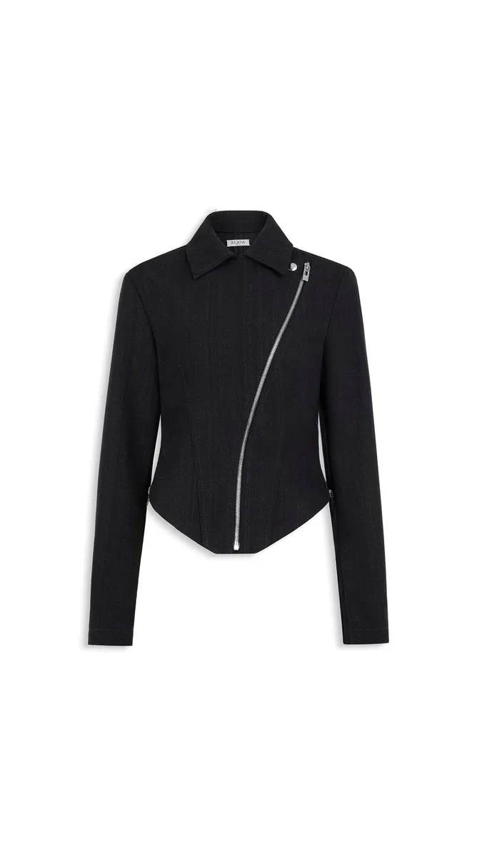Alaïa Wool Denim Biker Jacket | Thumbnail 5 Alaïa Wool Denim Biker Jacket | Thumbnail 5