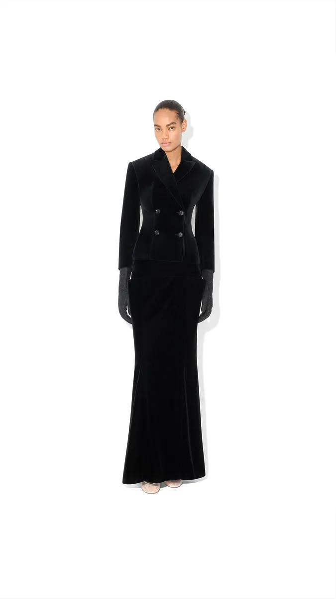 Alaïa Cotton Velvet Double-breasted Jacket | Thumbnail 2 Alaïa Cotton Velvet Double-breasted Jacket | Thumbnail 2