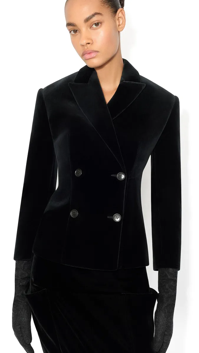 Alaïa Cotton Velvet Double-breasted Jacket | Thumbnail 4 Alaïa Cotton Velvet Double-breasted Jacket | Thumbnail 4