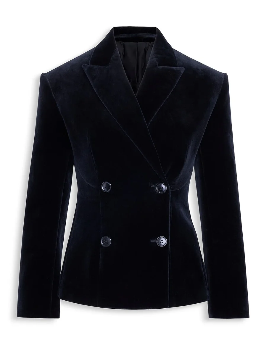 Cotton Velvet Double-breasted Jacket