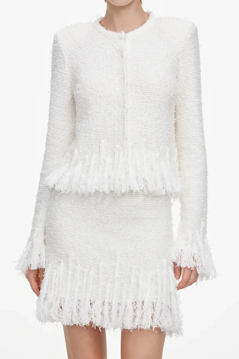 Self-Portrait Fringe Knit Mini Skirt | Thumbnail 2 Self-Portrait Fringe Knit Mini Skirt | Thumbnail 2