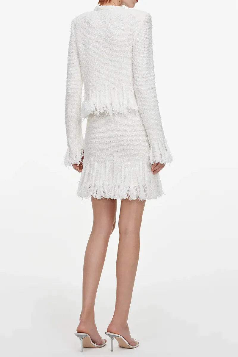 Self-Portrait Fringe Knit Mini Skirt | Thumbnail 5 Self-Portrait Fringe Knit Mini Skirt | Thumbnail 5