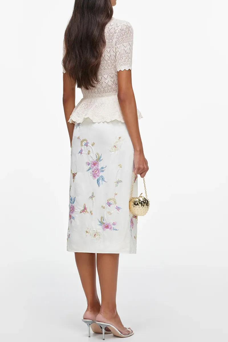 Self-Portrait Pointelle Wrap Peplum Top | Thumbnail 5 Self-Portrait Pointelle Wrap Peplum Top | Thumbnail 5