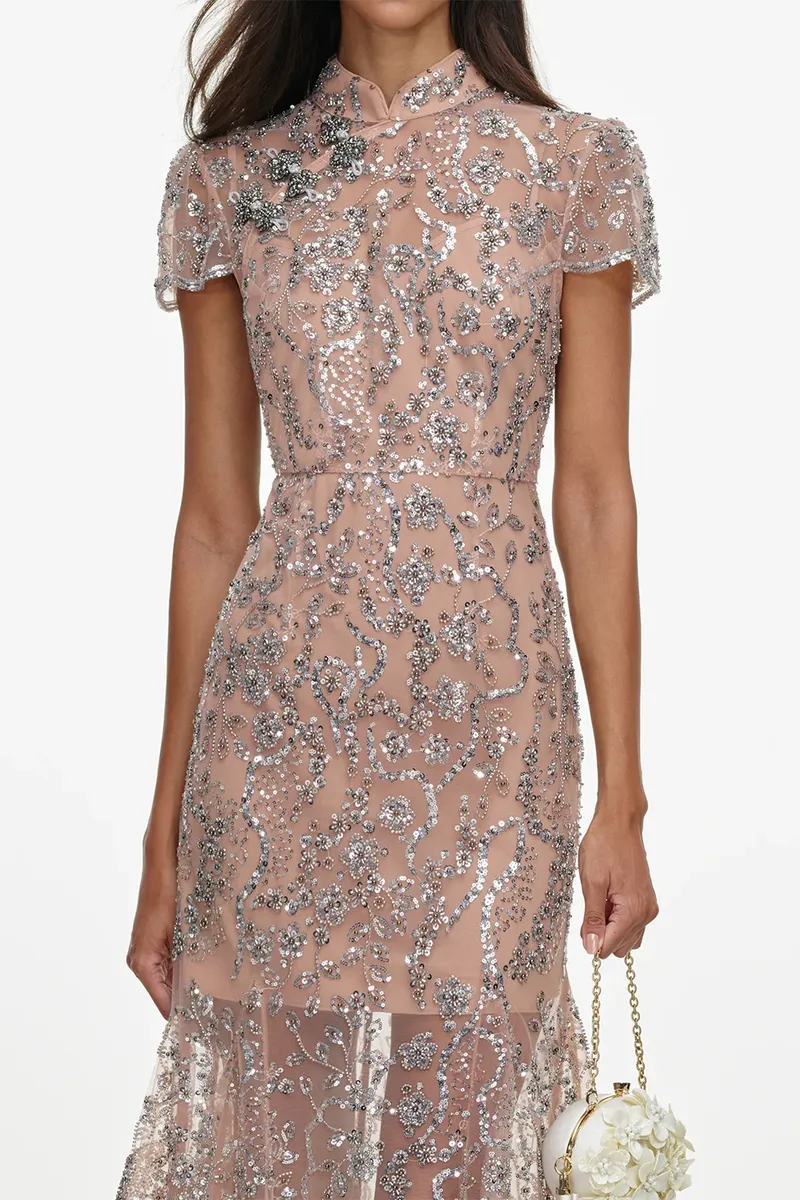 Self-Portrait Sequin Embellished Midi Dress | Thumbnail 2 Self-Portrait Sequin Embellished Midi Dress | Thumbnail 2
