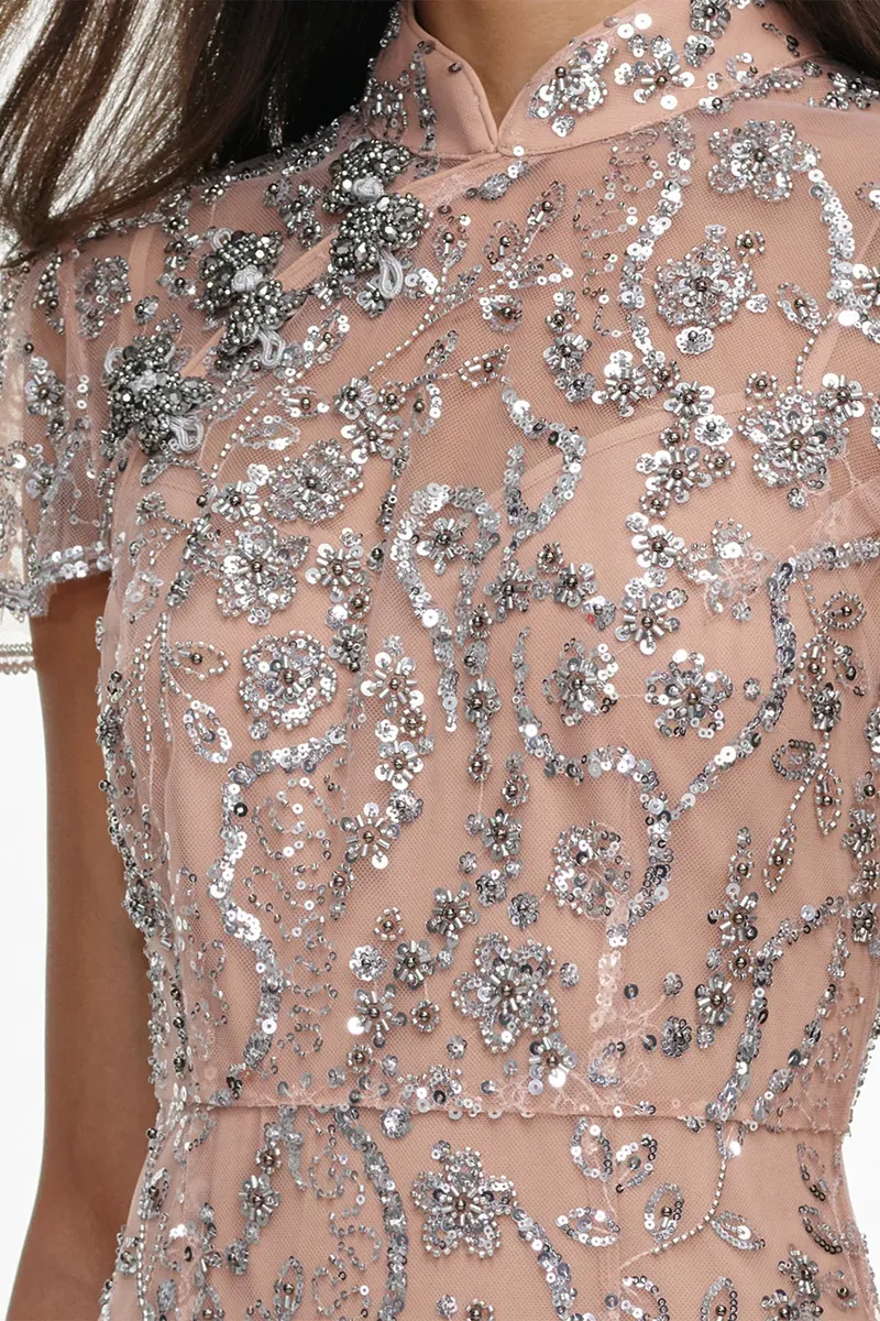 Self-Portrait Sequin Embellished Midi Dress | Thumbnail 3 Self-Portrait Sequin Embellished Midi Dress | Thumbnail 3