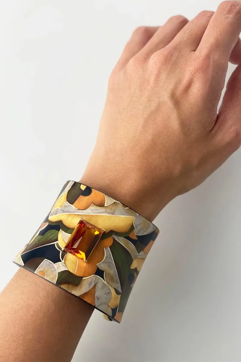 Silvia Furmanovich Citrine Floral Marquetry Cuff Bracelet | Thumbnail 2 Silvia Furmanovich Citrine Floral Marquetry Cuff Bracelet | Thumbnail 2