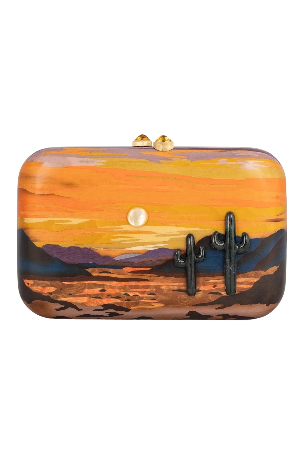 Pearl Citrine Desert Marquetry Clutch Pearl Citrine Desert Marquetry Clutch