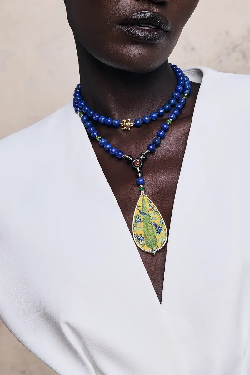 Silvia Furmanovich Diamond Citrine Miniature Painting Drop Necklace | Thumbnail 2 Silvia Furmanovich Diamond Citrine Miniature Painting Drop Necklace | Thumbnail 2