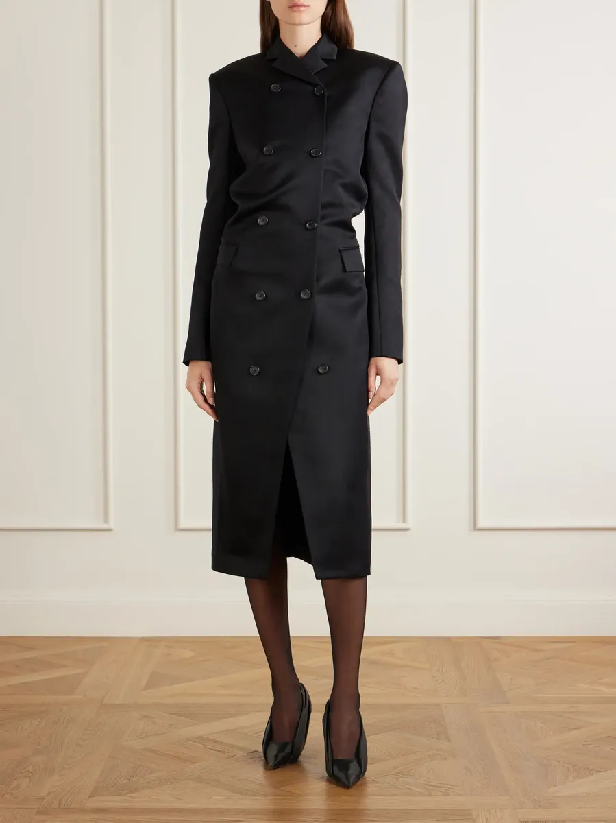 Khaite Rolon double-breasted wool-sateen coat | Thumbnail 2 Khaite Rolon double-breasted wool-sateen coat | Thumbnail 2