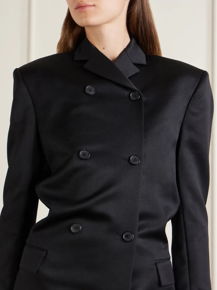 Khaite Rolon double-breasted wool-sateen coat | Thumbnail 4 Khaite Rolon double-breasted wool-sateen coat | Thumbnail 4