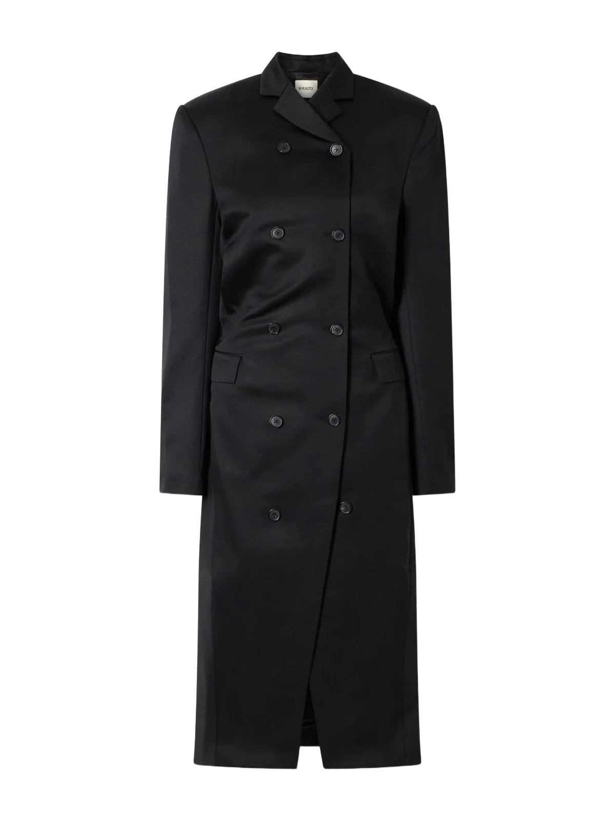Rolon double-breasted wool-sateen coat