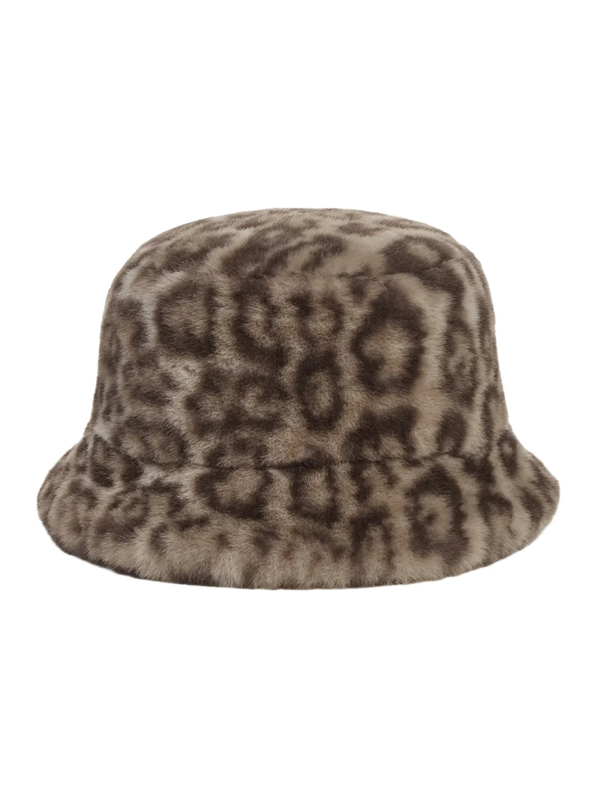 Women's Amara Pluche Faux-Leopard Fur Bucket Hat