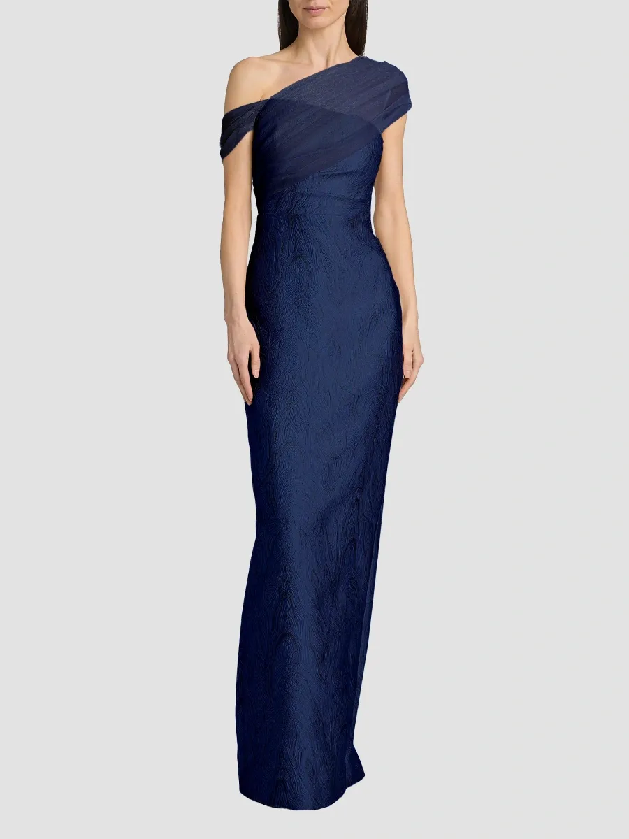 THEIA Women's Zara Draped Shawl Column Dress | Thumbnail 3 THEIA Women's Zara Draped Shawl Column Dress | Thumbnail 3