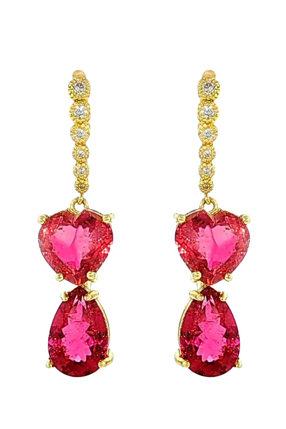 TANYA FARAH Diamond Pink Tourmaline Drop Earrings | Thumbnail 1 TANYA FARAH Diamond Pink Tourmaline Drop Earrings | Thumbnail 1