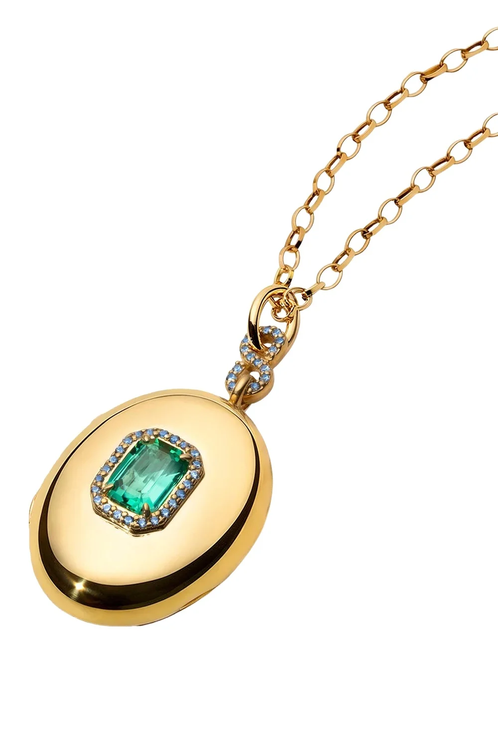 Lagoon Tourmaline Oval Locket Lagoon Tourmaline Oval Locket