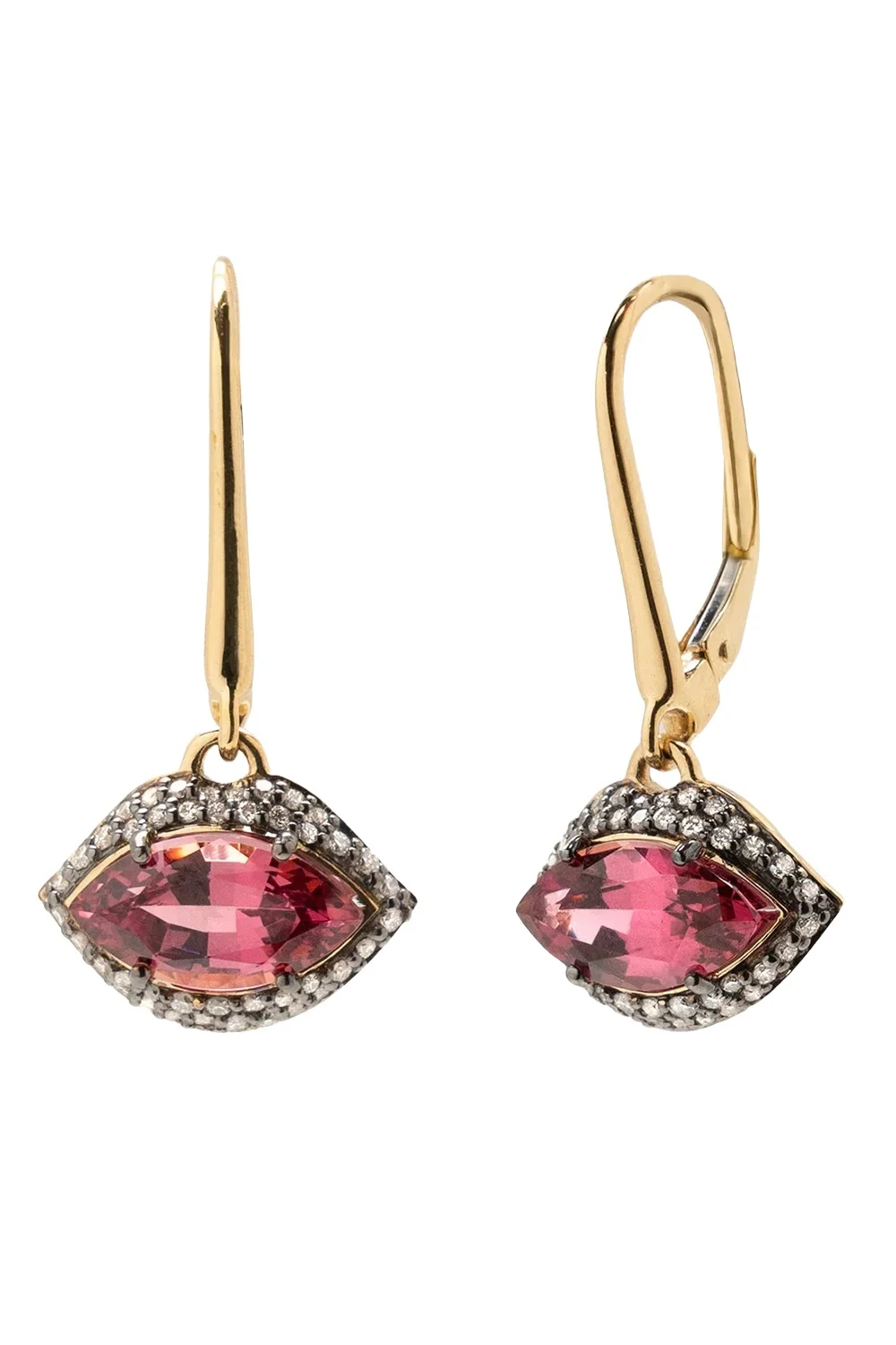 Diamond Garnet Kiss Earrings Diamond Garnet Kiss Earrings