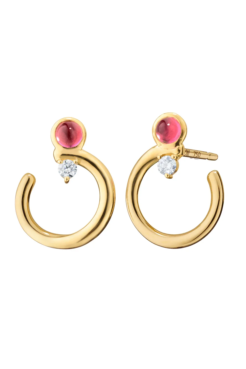 Pink Tourmaline Galaxy Hoop Earrings Pink Tourmaline Galaxy Hoop Earrings