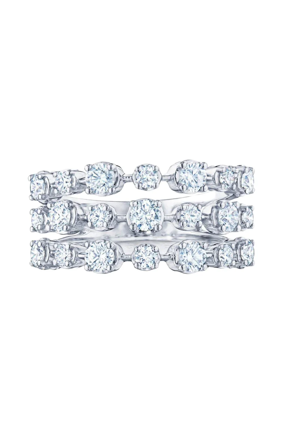 Diamond Starry Night Three Row Ring