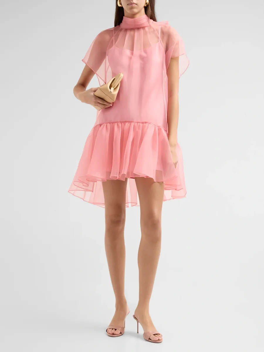 Simkhai Women's Beaux Semi-Sheer Tiered Mini Dress | Thumbnail 2 Simkhai Women's Beaux Semi-Sheer Tiered Mini Dress | Thumbnail 2