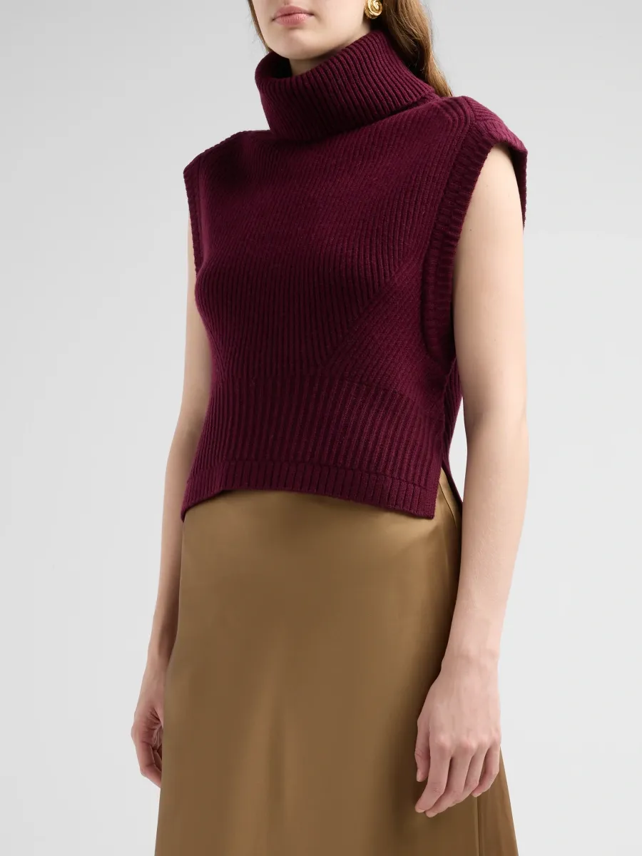 Simkhai Women's Maple Wool-Cashmere Vest | Thumbnail 4 Simkhai Women's Maple Wool-Cashmere Vest | Thumbnail 4