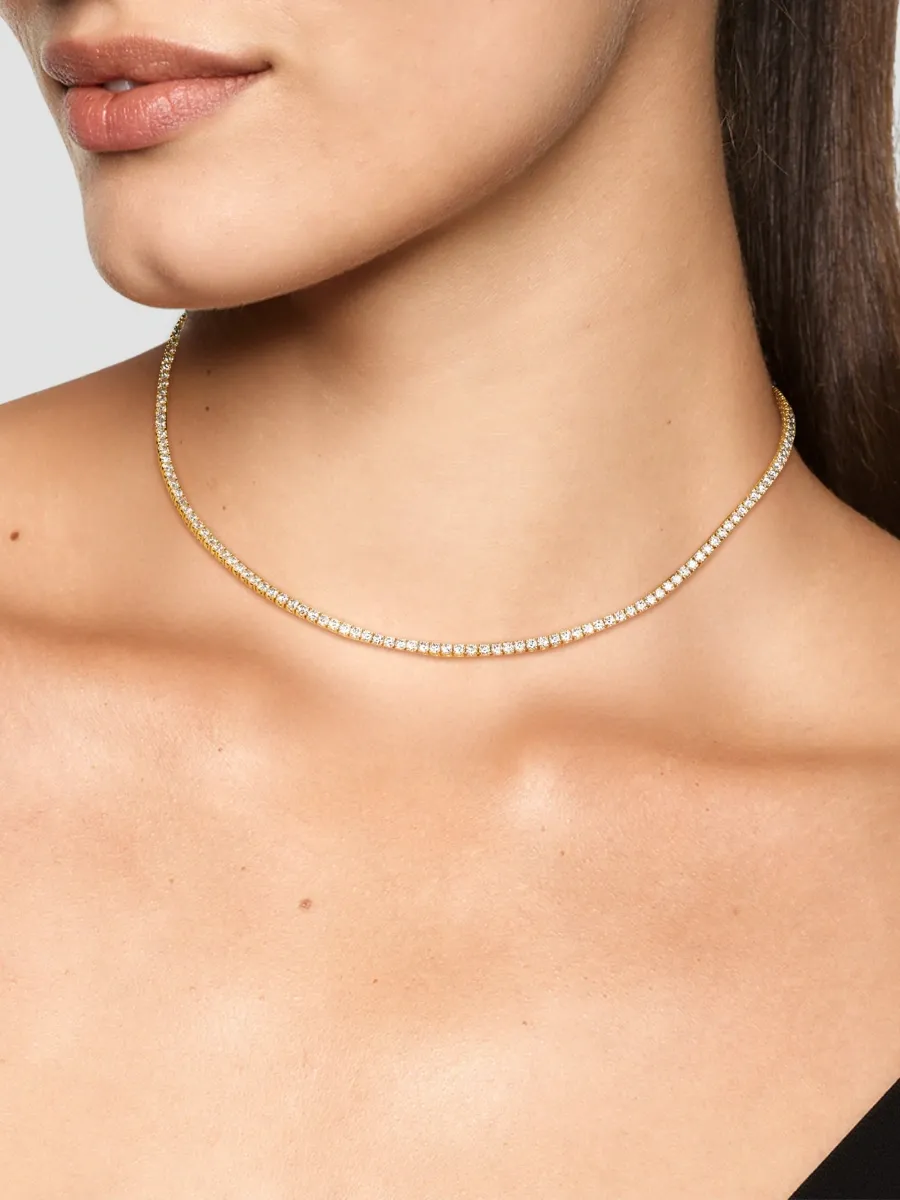 David Yurman Women's Mini Tennis Necklace in 18K Yellow Gold | Thumbnail 2 David Yurman Women's Mini Tennis Necklace in 18K Yellow Gold | Thumbnail 2