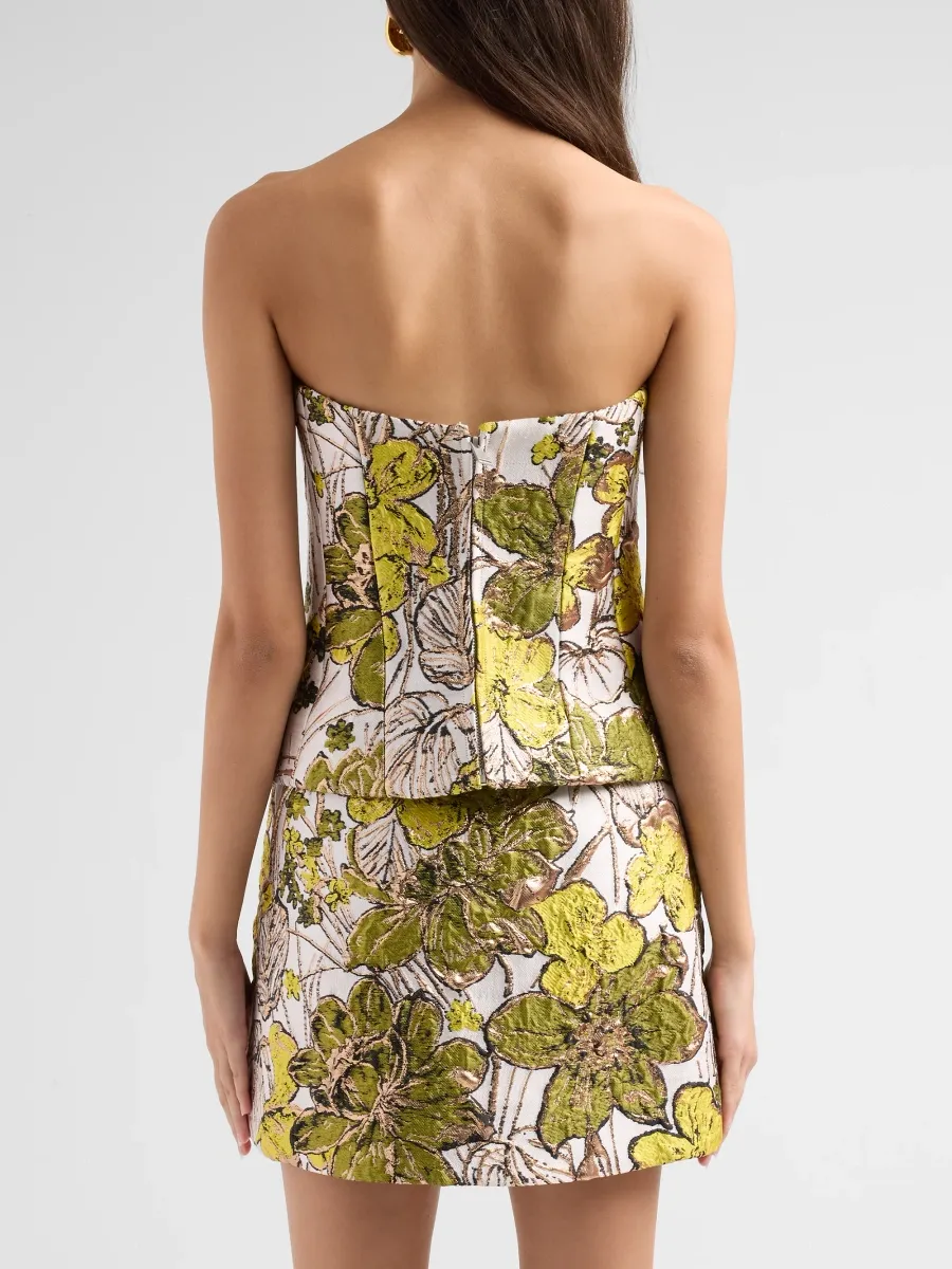 Simkhai Women's Maile Floral Jacquard Bustier Top | Thumbnail 3 Simkhai Women's Maile Floral Jacquard Bustier Top | Thumbnail 3