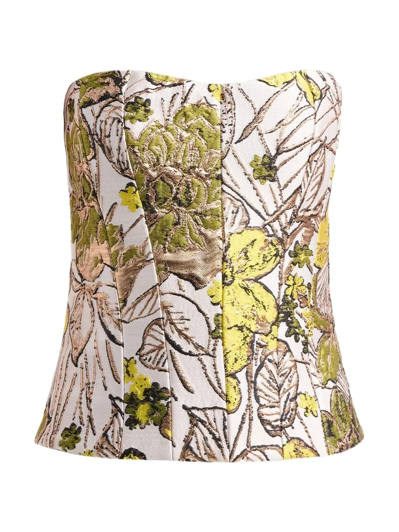 Simkhai Women's Maile Floral Jacquard Bustier Top
