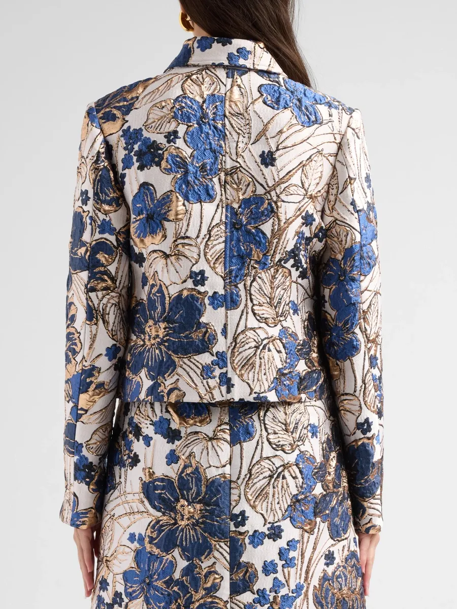 Simkhai Women's Lucia Floral Jacquard Crop Jacket | Thumbnail 3 Simkhai Women's Lucia Floral Jacquard Crop Jacket | Thumbnail 3
