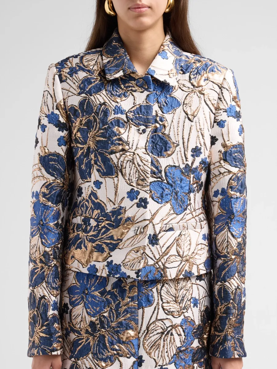 Simkhai Women's Lucia Floral Jacquard Crop Jacket | Thumbnail 5 Simkhai Women's Lucia Floral Jacquard Crop Jacket | Thumbnail 5
