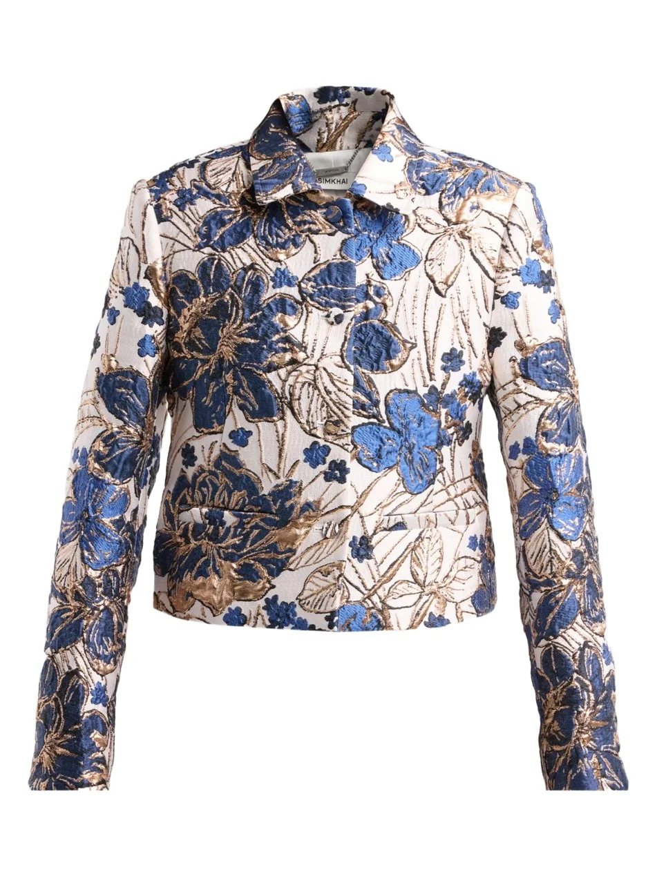 Women's Lucia Floral Jacquard Crop Jacket Women's Lucia Floral Jacquard Crop Jacket