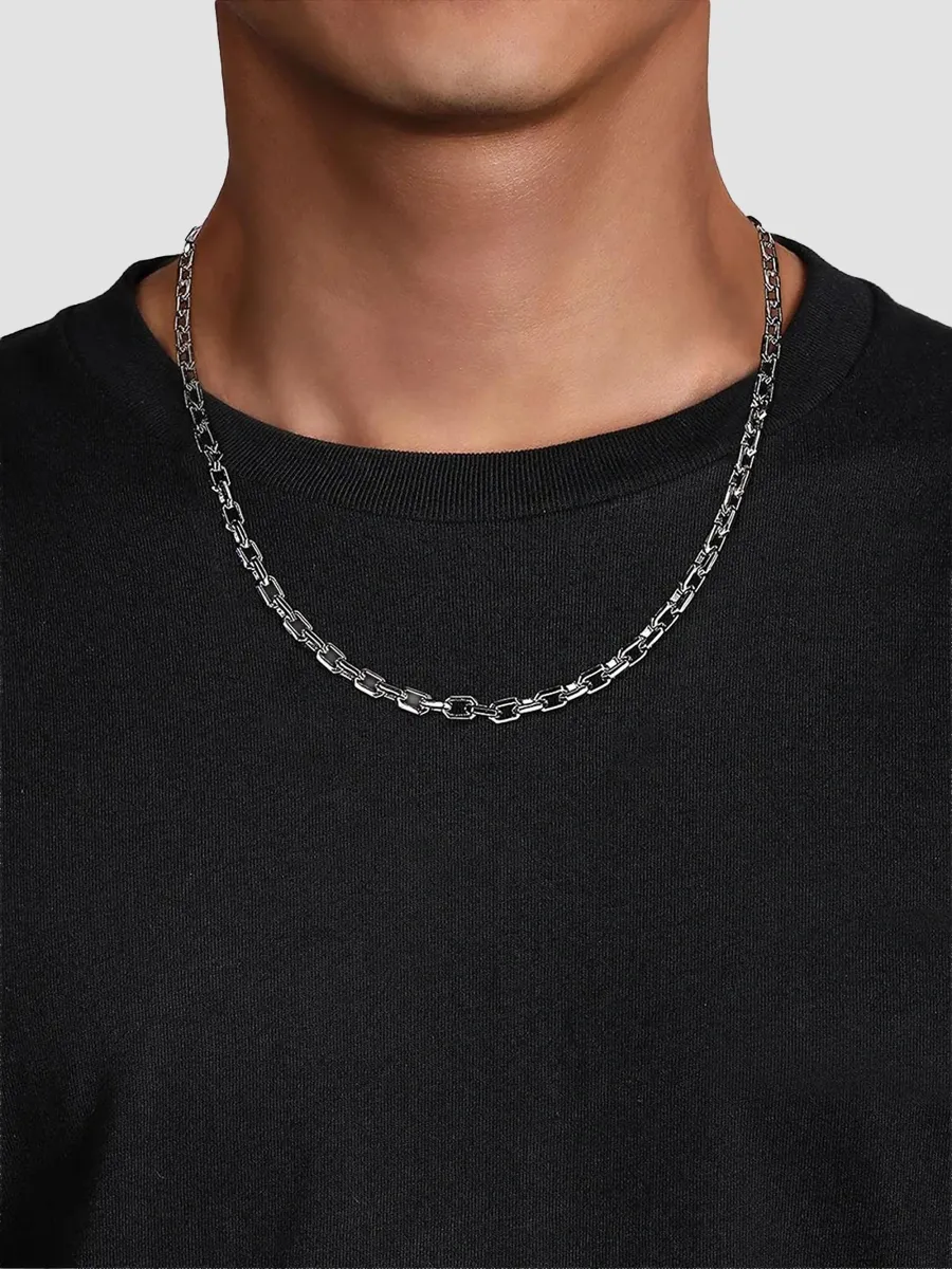 Gabriel & Co Men's Classic Sterling Silver Faceted Oval-Link Chain Necklace/5.6MM | Thumbnail 2