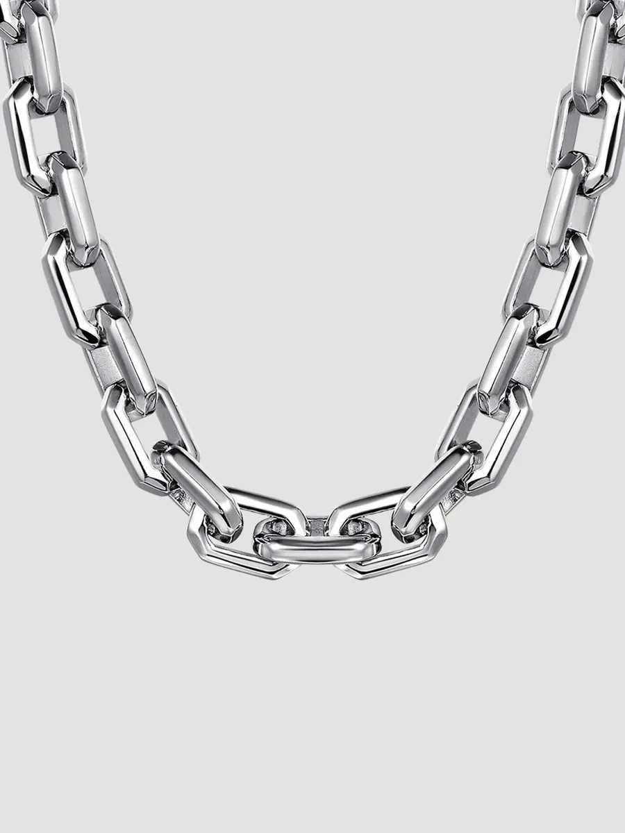 Gabriel & Co Men's Classic Sterling Silver Faceted Oval-Link Chain Necklace/5.6MM | Thumbnail 3