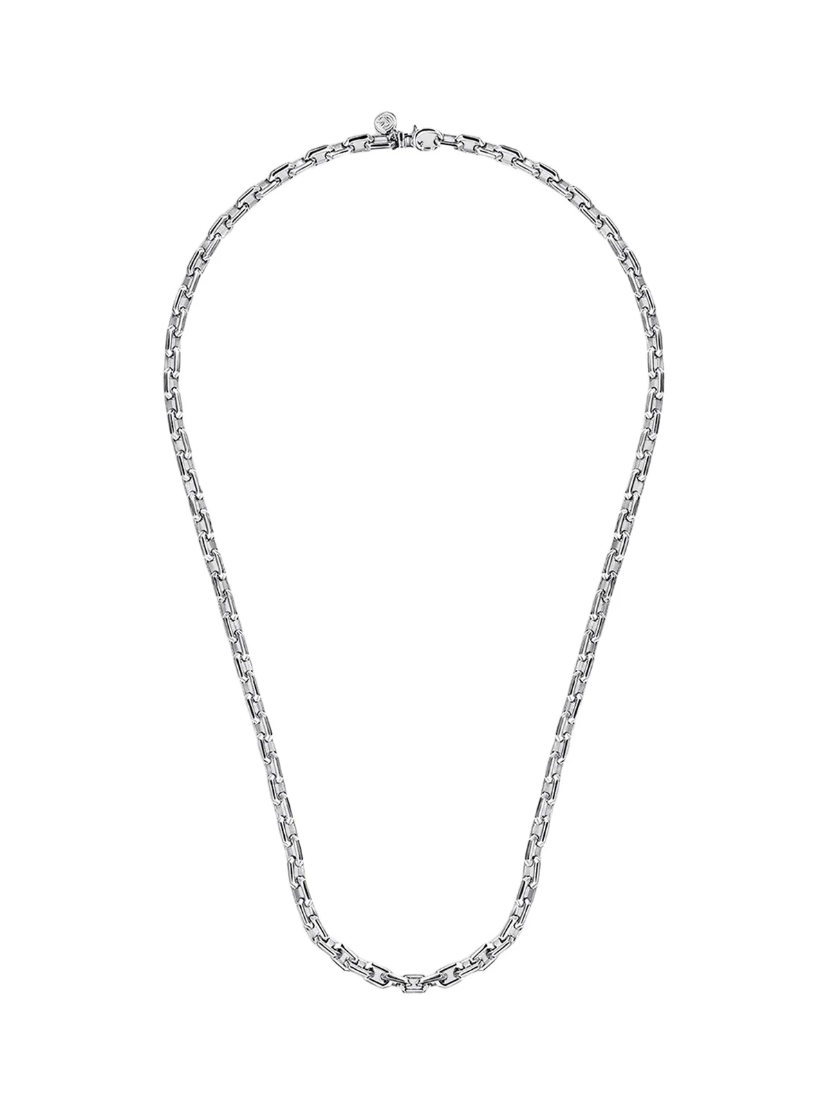 Gabriel & Co Men's Classic Sterling Silver Faceted Oval-Link Chain Necklace/5.6MM