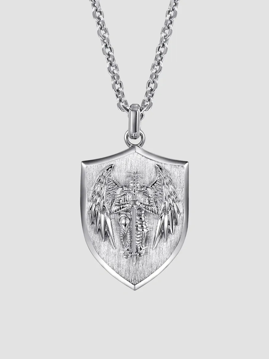 Gabriel & Co Men's Modern Relics Sterling Silver St. Michael Shield Pendant Necklace | Thumbnail 3 Gabriel & Co Men's Modern Relics Sterling Silver St. Michael Shield Pendant Necklace | Thumbnail 3