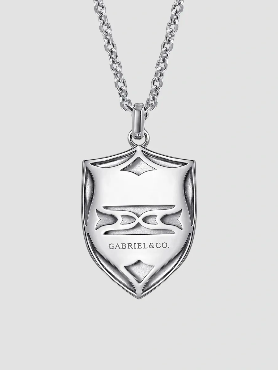 Gabriel & Co Men's Modern Relics Sterling Silver St. Michael Shield Pendant Necklace | Thumbnail 4 Gabriel & Co Men's Modern Relics Sterling Silver St. Michael Shield Pendant Necklace | Thumbnail 4