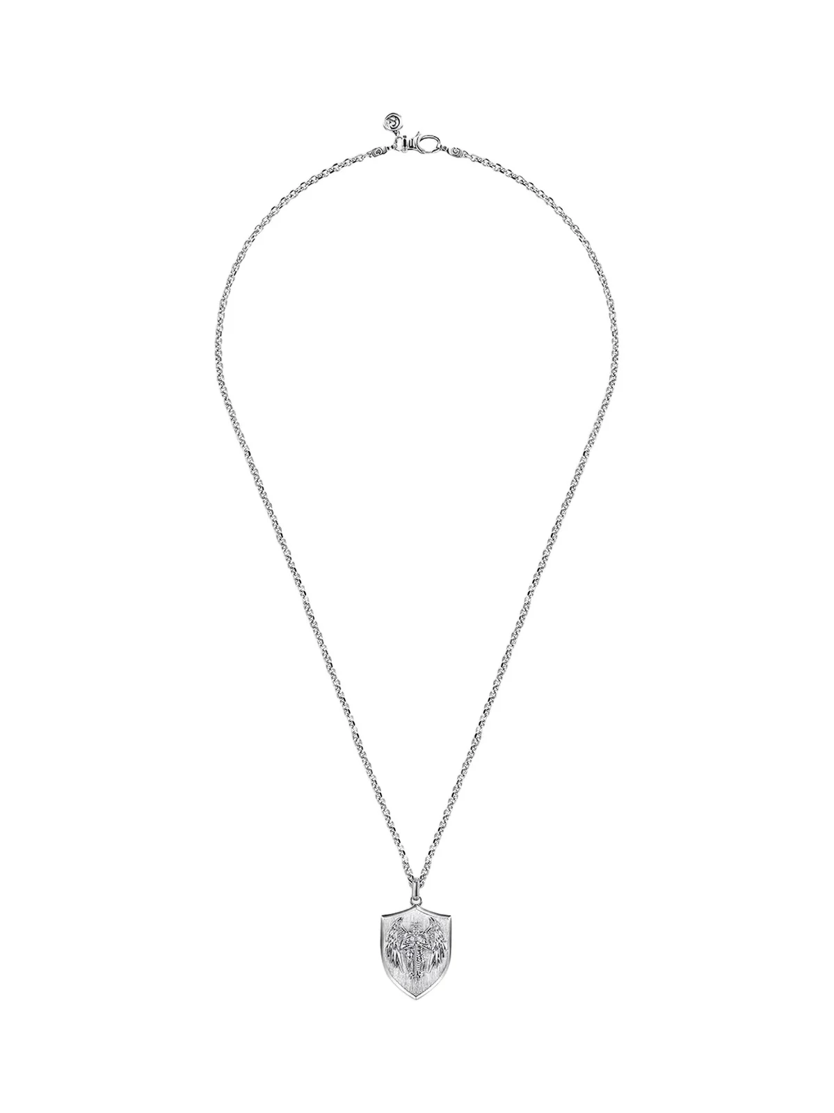 Gabriel & Co Men's Modern Relics Sterling Silver St. Michael Shield Pendant Necklace