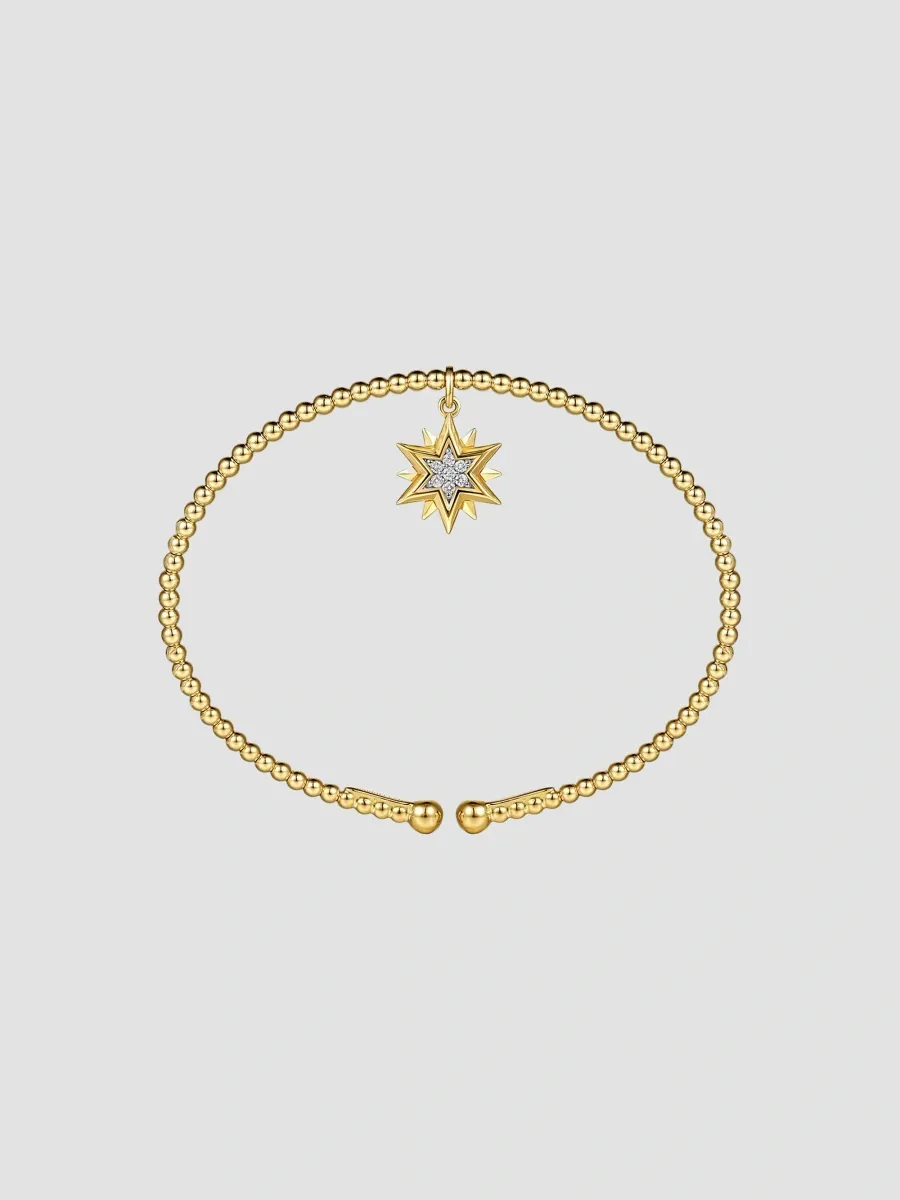 Gabriel & Co Women's Bujukan 14K Yellow Gold & 0.08 TCW Diamond Beaded Cuff | Thumbnail 3 Gabriel & Co Women's Bujukan 14K Yellow Gold & 0.08 TCW Diamond Beaded Cuff | Thumbnail 3