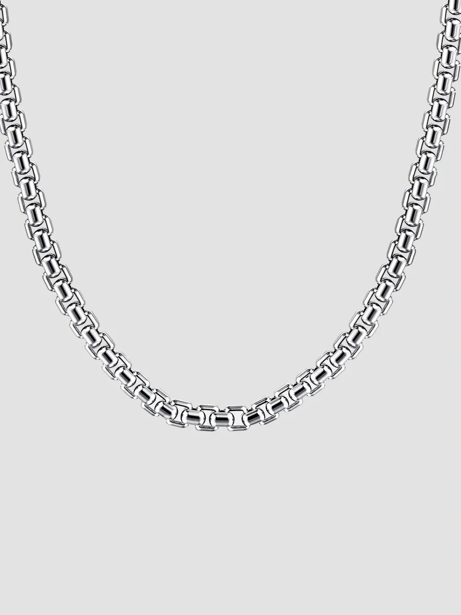 Gabriel & Co Men's Classic Sterling Silver Box Chain Necklace/3MM | Thumbnail 3 Gabriel & Co Men's Classic Sterling Silver Box Chain Necklace/3MM | Thumbnail 3