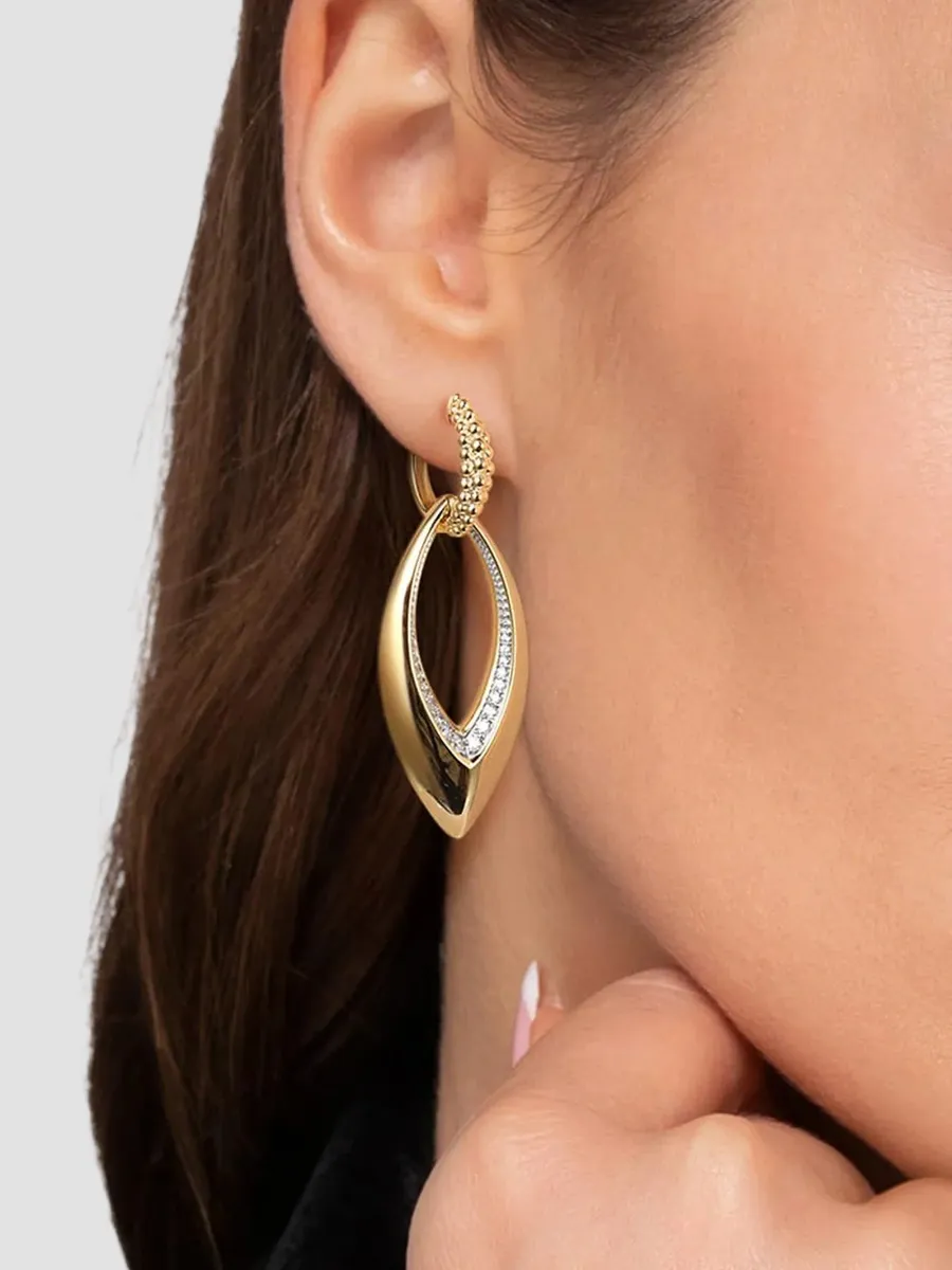Gabriel & Co Women's Bujukan 14K Yellow Gold & 0.50 TCW Diamond Drop Earrings | Thumbnail 2