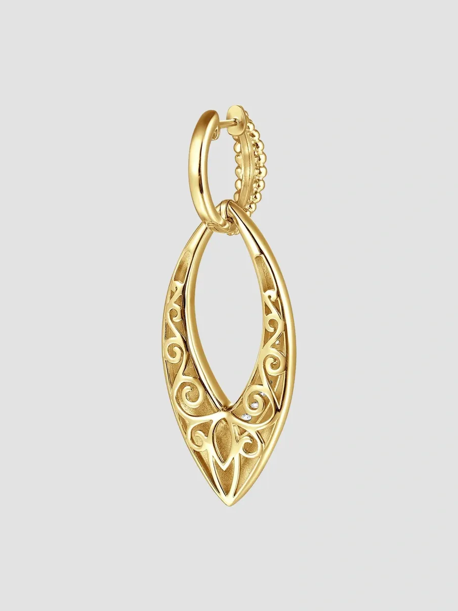 Gabriel & Co Women's Bujukan 14K Yellow Gold & 0.50 TCW Diamond Drop Earrings | Thumbnail 3