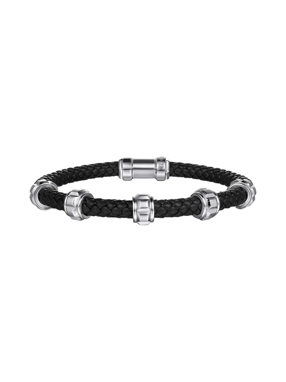 Gabriel & Co Men's Geo Braided Leather & Sterling Silver Bracelet