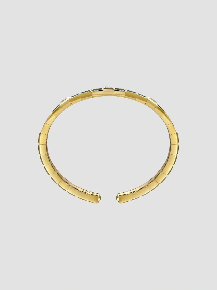 Gabriel & Co Women's 14K Yellow Gold, Malachite & 0.07 TCW Diamond Cuff | Thumbnail 4 Gabriel & Co Women's 14K Yellow Gold, Malachite & 0.07 TCW Diamond Cuff | Thumbnail 4