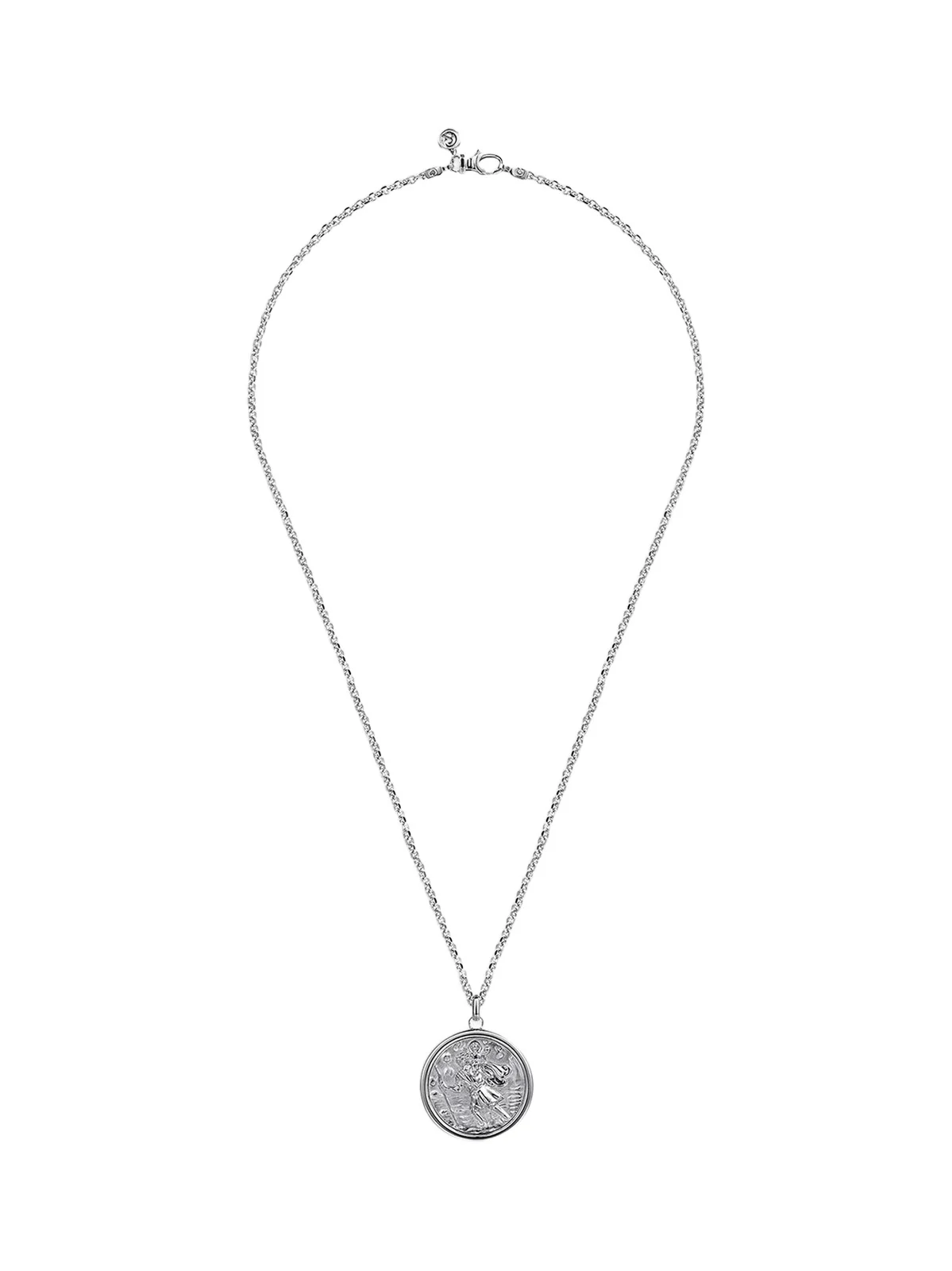 Gabriel & Co Men's Modern Relics Saint Christopher Medallion Necklace