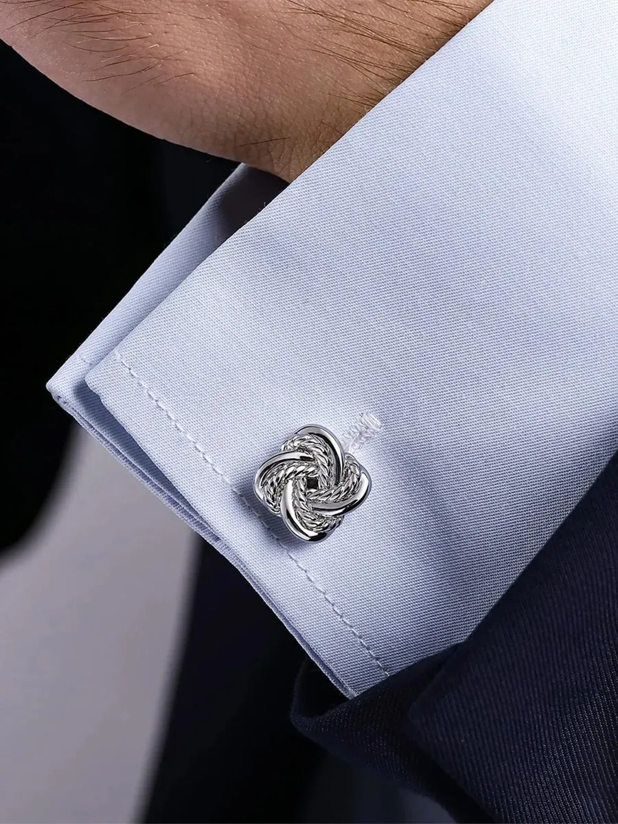 Gabriel & Co Men's Hampton Sterling Silver Love Knot Cufflinks | Thumbnail 2 Gabriel & Co Men's Hampton Sterling Silver Love Knot Cufflinks | Thumbnail 2