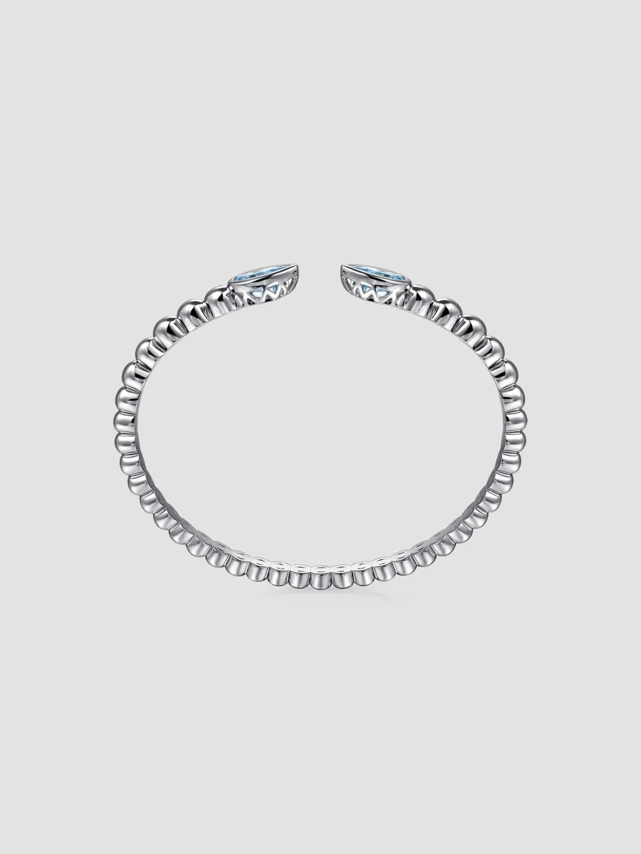 Gabriel & Co Women's Bujukan Sterling Silver & Swiss Blue Topaz Cuff/5.75" | Thumbnail 4 Gabriel & Co Women's Bujukan Sterling Silver & Swiss Blue Topaz Cuff/5.75" | Thumbnail 4