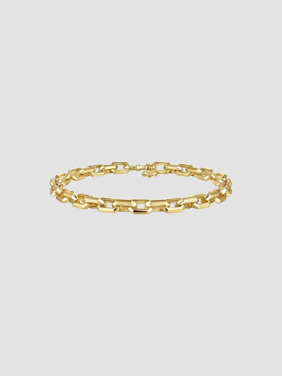 Gabriel & Co Men's Classic 14K Yellow Gold Faceted Oval-Link Chain Bracelet/5.5MM | Thumbnail 4 Gabriel & Co Men's Classic 14K Yellow Gold Faceted Oval-Link Chain Bracelet/5.5MM | Thumbnail 4