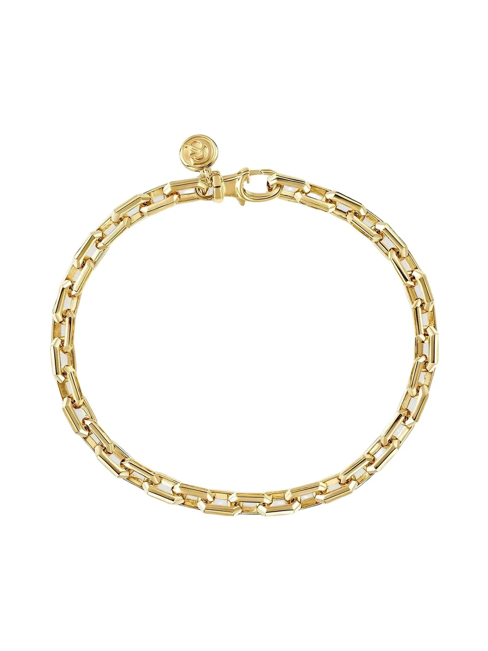 Gabriel & Co Men's Classic 14K Yellow Gold Faceted Oval-Link Chain Bracelet/5.5MM